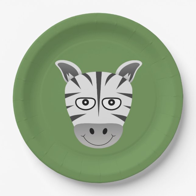 Assiettes En Carton Zèbre (Devant)