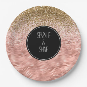 Assiettes En Carton Zèbre rose chic Imprimer Glitz