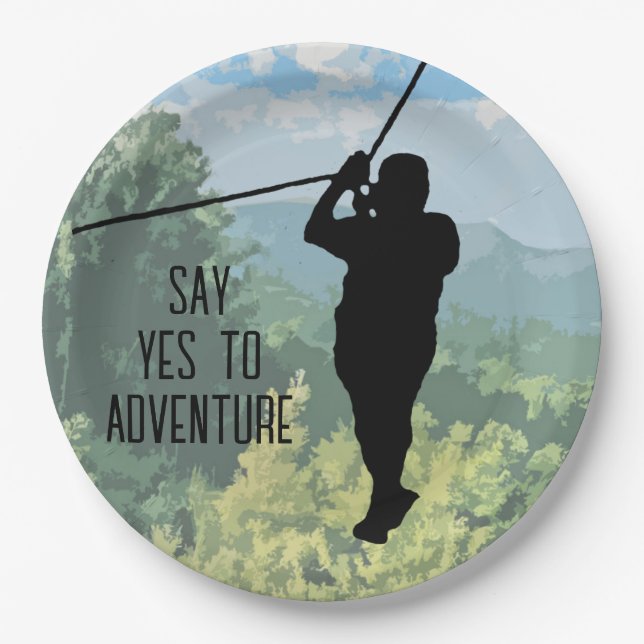 Assiettes En Carton Zipline Adventure Design (Devant)