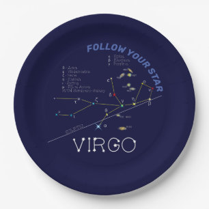 Assiettes En Carton Zodiac Constellation Virgo