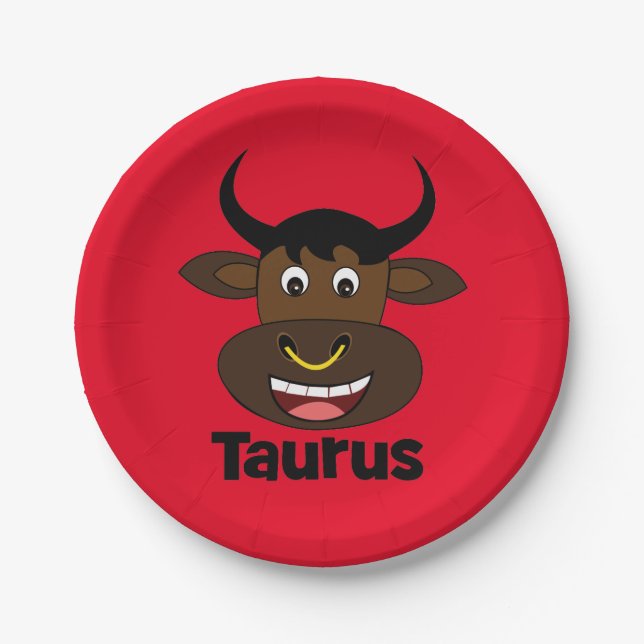 Assiettes En Carton Zodiac Taurus Bull fête d'anniversaire (Devant)