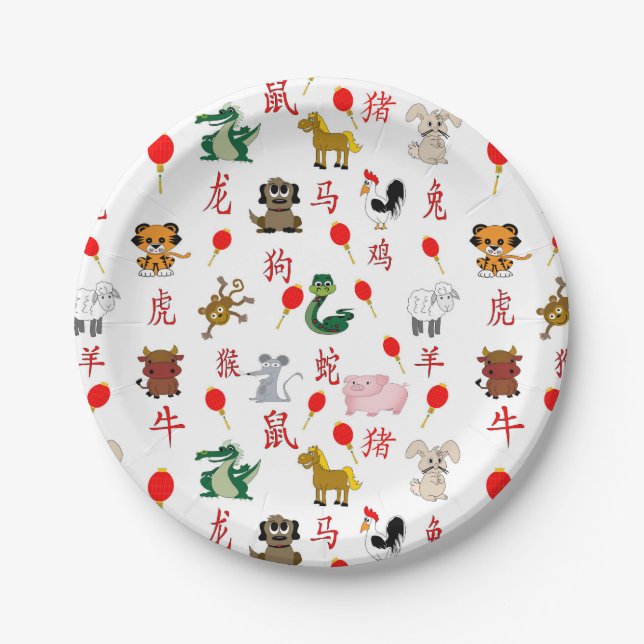 Assiettes En Carton Zodiaque chinois (Devant)