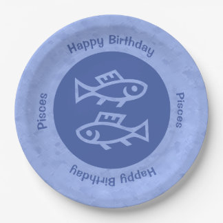 Assiettes En Carton Zodiaque des Pisces Bleues