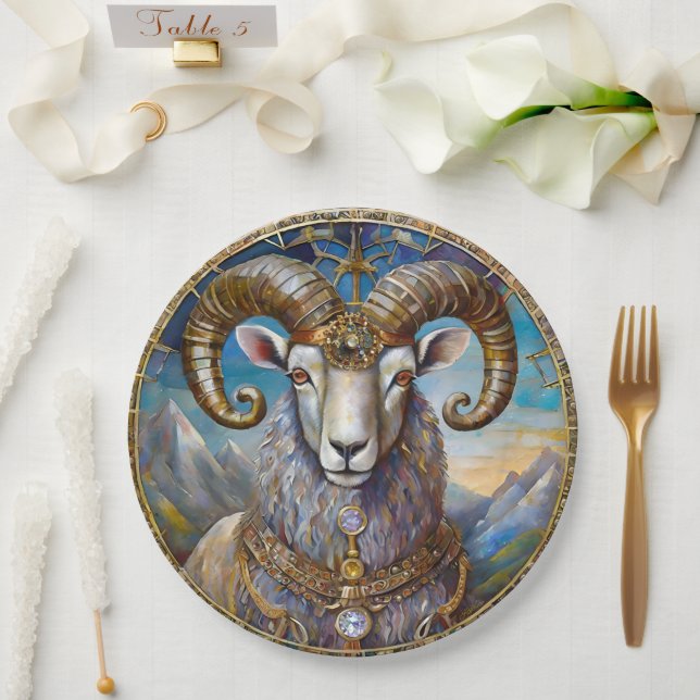 Assiettes En Carton Zodiaque - Le Bélier (Mariage)