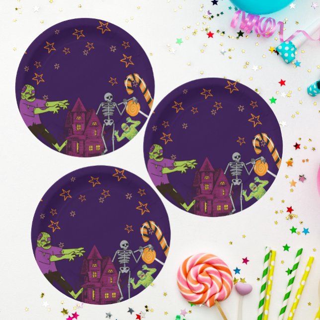 Assiettes En Carton Zombie Birthday Kids Party Plaque papier (Zombie Birthday Kids Party Paper Plate)