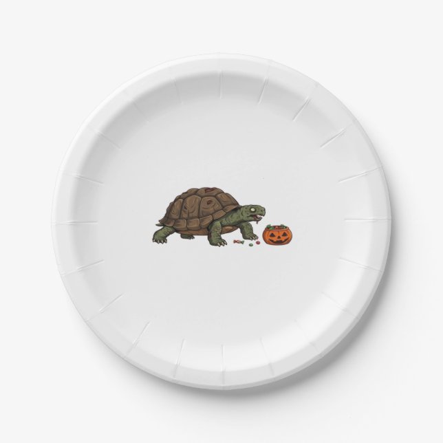 Assiettes En Carton Zombie Turtle Candy Crawl - Spooky Slow Halloween  (Devant)
