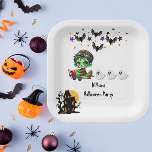 Assiettes En Carton Zombie Whimsical Pilote Avion Cute Fantômes & chau