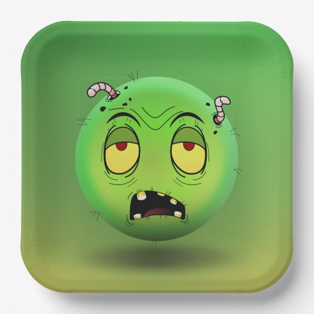 Assiettes En Carton Zombiemoji (Recto)