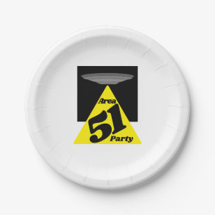Assiettes En Carton Zone 51 OVNI, Anniversaire
