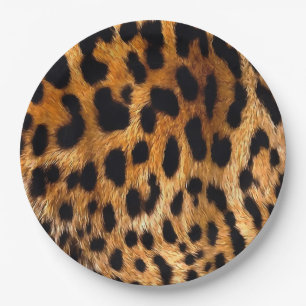 Assiettes En Carton Zones léopard Brown noir Animal sauvage Art
