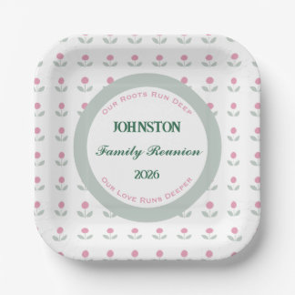 Assiettes en papier 7 po carré pour réunion de fam