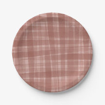 Assiettes en papier à carreaux rustiques | Fête d'