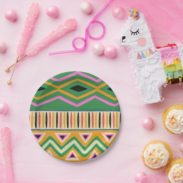 Assiettes en papier à motif africain pour fête (Fête)