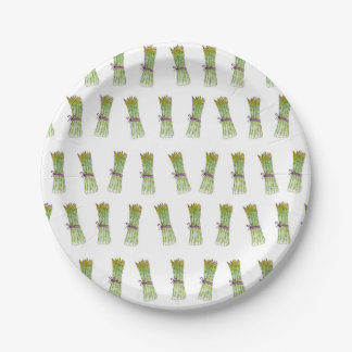 Assiettes en papier à motif asperges