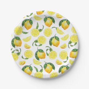 Assiettes en papier à motif de citron mignon