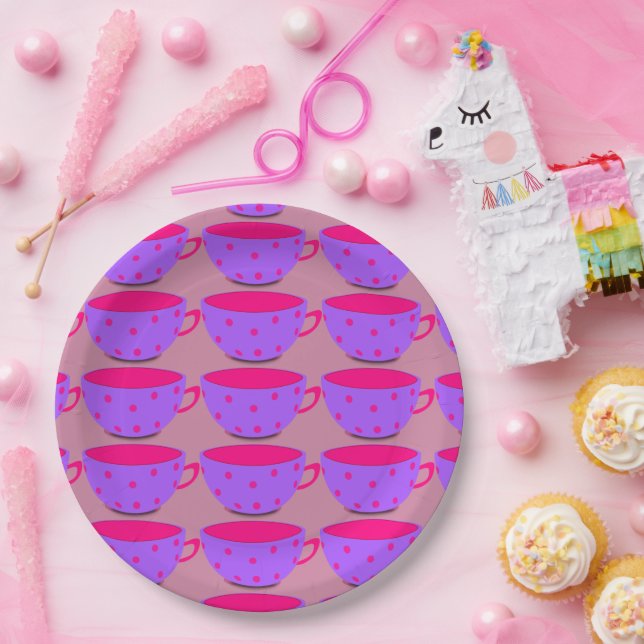Assiettes en papier à motif de tasse à thé anglais (Fête)