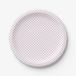 Assiettes en papier à pois roses