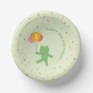 Assiettes en Papier Anniversaire Ballon Grenouille