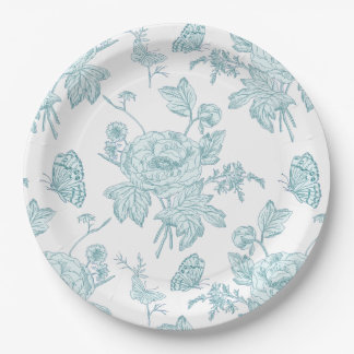 Assiettes en papier aqua à impression par bloc