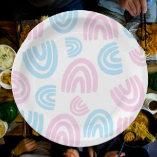 Assiettes en papier arc-en-ciel pastel de fierté t