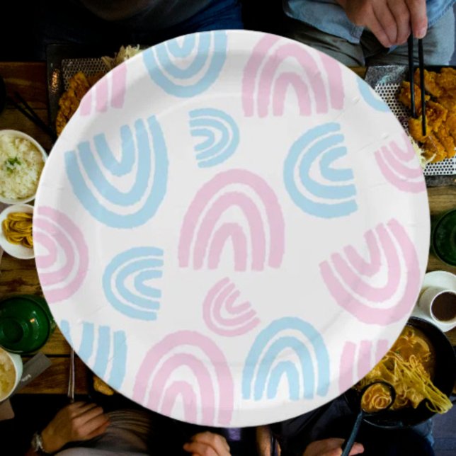 Assiettes en papier arc-en-ciel pastel de fierté t (Créateur téléchargé)