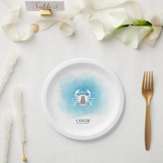 Assiettes en papier Astrologie Aquarelle - Cancer