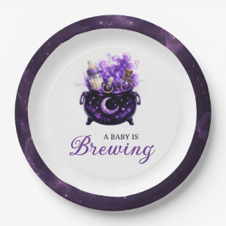 Assiettes en Papier Baby Is Brewing Baby Shower Ha