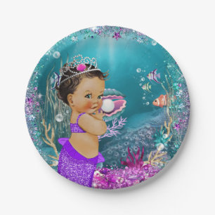 Assiettes en papier Bébé Little Mermaid Ethnique