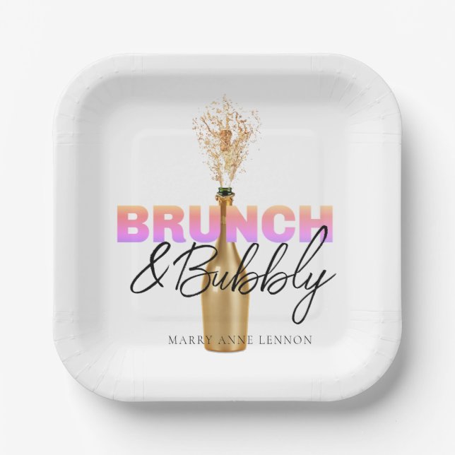 Assiettes en papier Brunch et Bubbly (Recto)