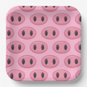 Assiettes en papier cochon, fête d'animaux de la f