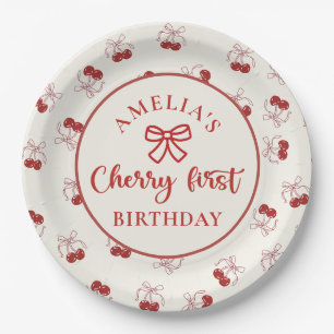 Assiettes en papier Coquette Cherry pour le premie