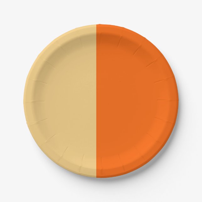 Assiettes en papier crème orange (Devant)