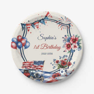 Assiettes en papier d'anniversaire USA patriotique