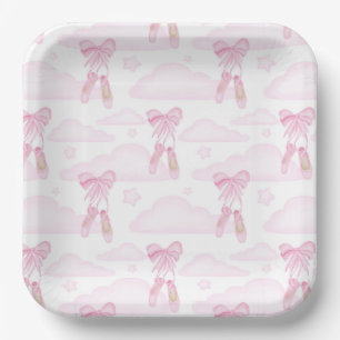 Assiettes en papier de ballet, fête de danse de ba