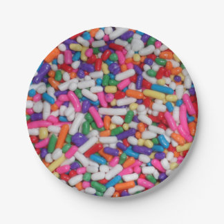 Assiettes en Papier de Crème Glacée Arc-en-ciel de