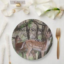 Assiettes en papier de fête premium Faune Cerf tac