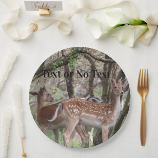 Assiettes en papier de fête premium Faune Cerf tac