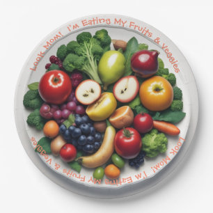 Assiettes en papier de fruits et légumes IA