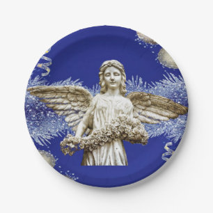 Assiettes en papier de Noël, Anges