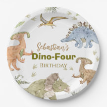 Assiettes en papier dinosaure pour l'anniversaire 