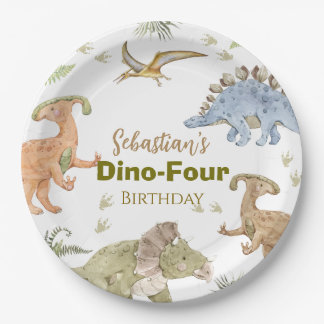 Assiettes en papier dinosaure pour l'anniversaire 