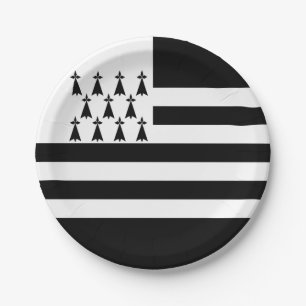 Assiettes en papier drapeau breton patriotique