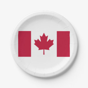 Assiettes en papier drapeau canadien