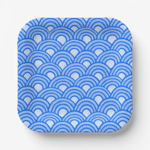 Assiettes en papier Écailles céruléennes