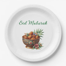 Assiettes en papier - Eid Mubarak Vaisselle