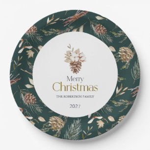 Assiettes en papier élégantes d'hiver avec pommes 