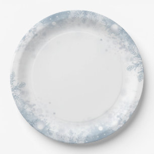 Assiettes en papier élégantes flocons de neige pou