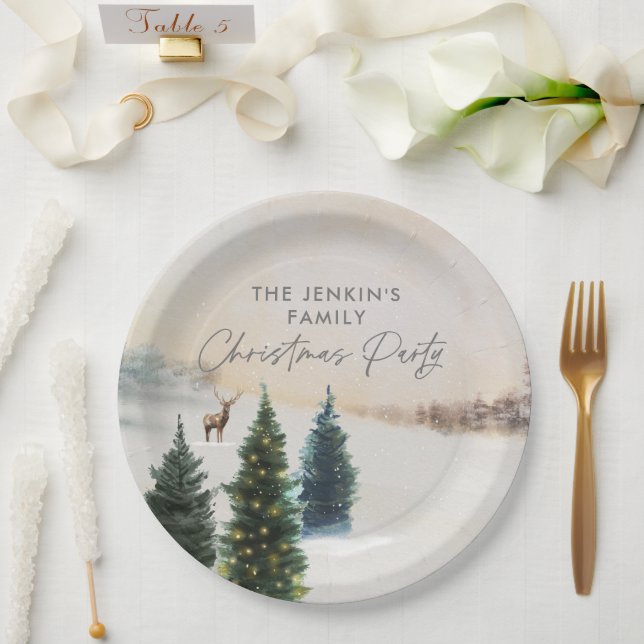 Assiettes en papier élégantes pour fête de Noël (Mariage)