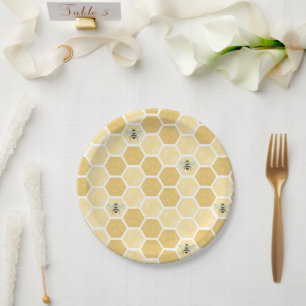 Assiettes en papier en nid d'abeille Baby Shower A