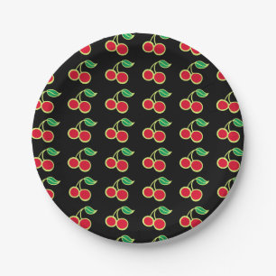 Assiettes en papier Fête champêtre Cerise Eté Rétr